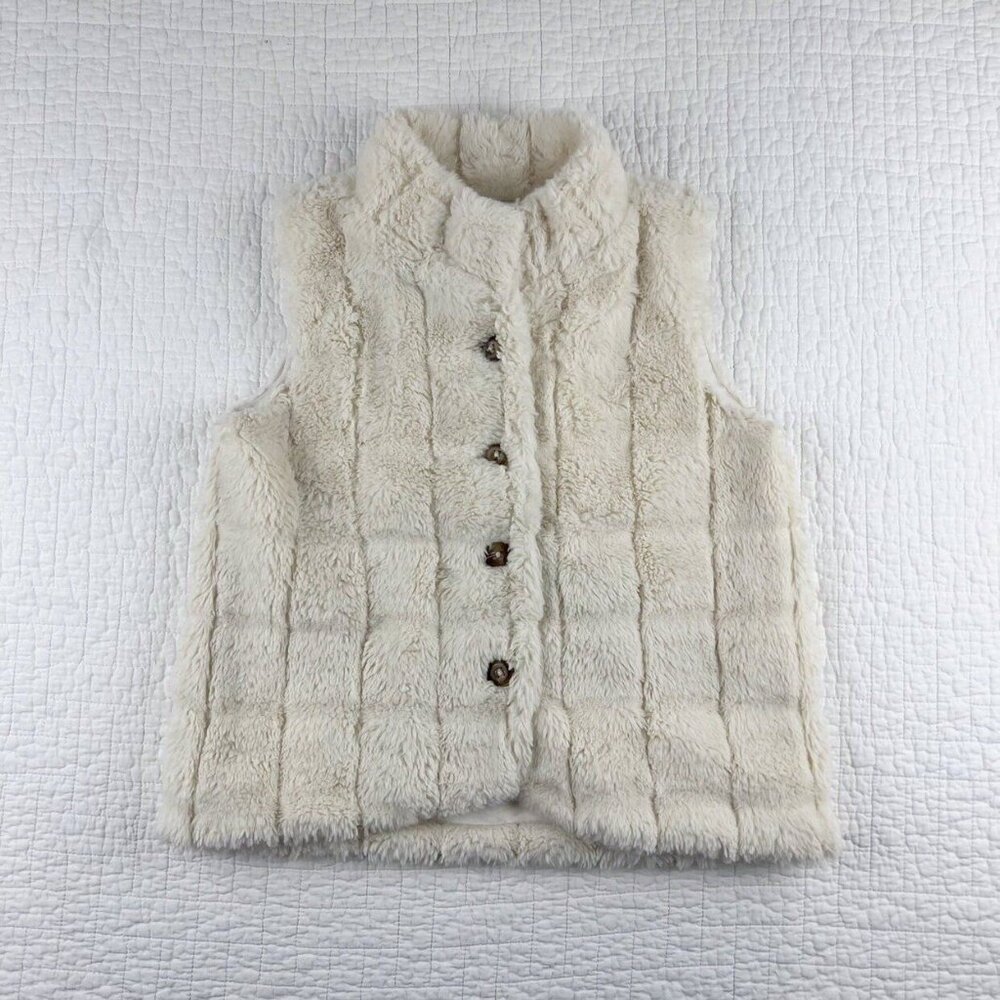 Hanna Andersson Faux Fur Vest In Ecru 120